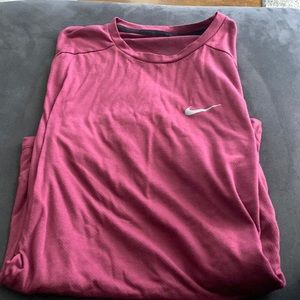 Large Red Nike Running Dri-fit short sleeve shirt